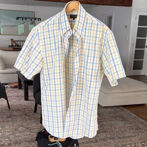 Harry Rosen Men’s Casual Yellow and Blue Check Shirt